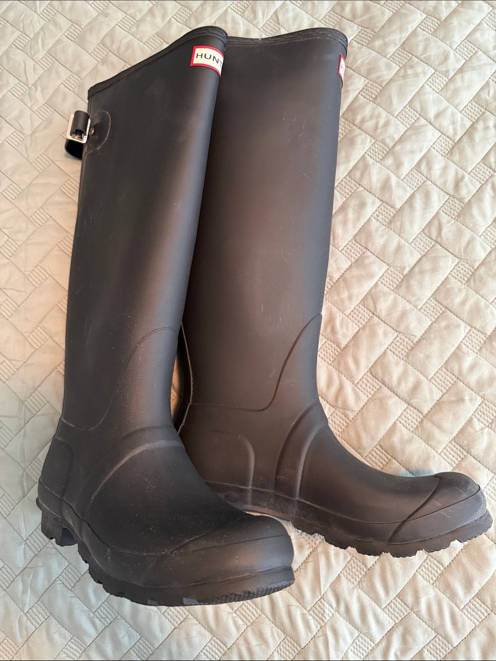 Hunter Black Matte Tall Waterproof Rain Boots